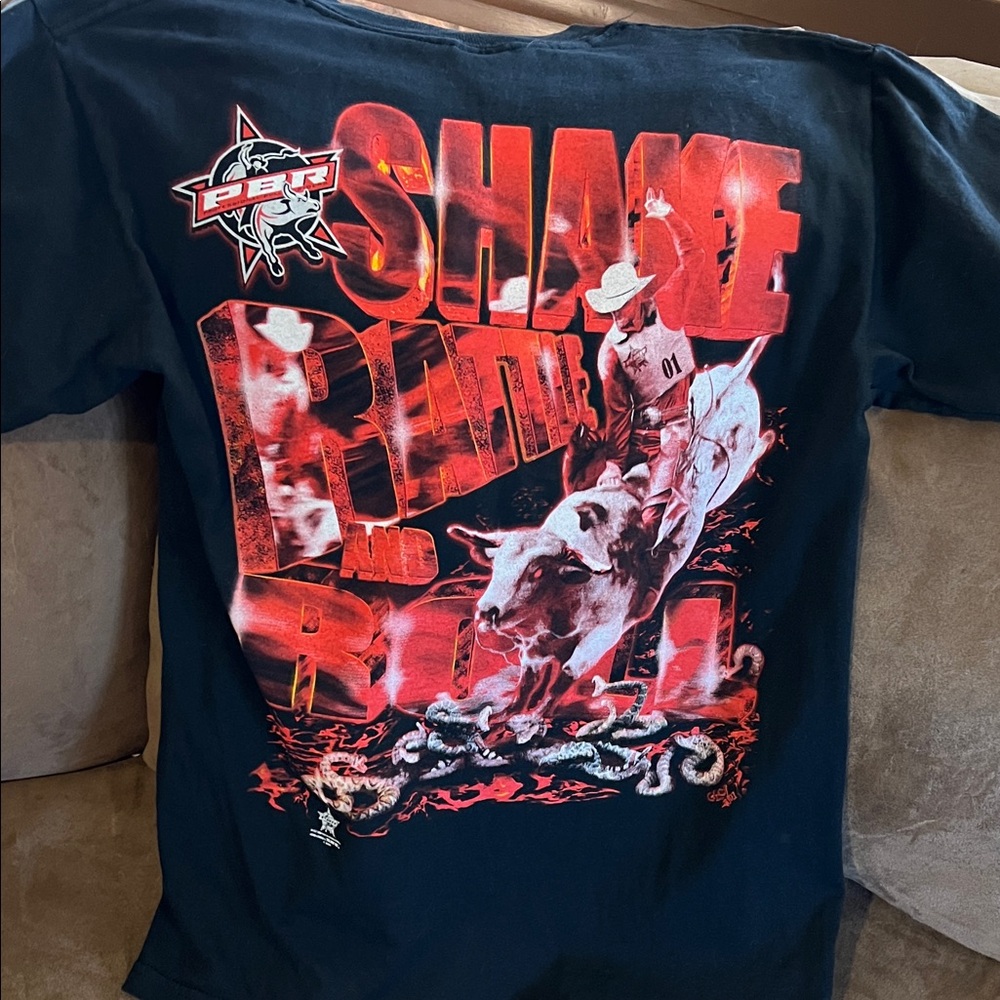 PBR Black and Red Bull Riding Tee